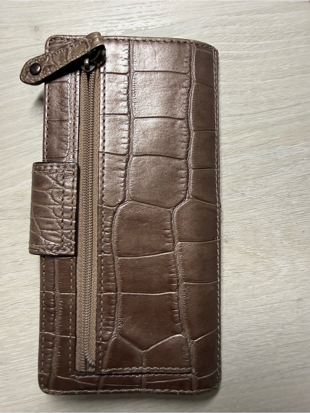 Coach Metallic Croc Embossed Long Wallet Zip Pocket - Picture 2 of 6